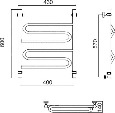 9 471 руб. Полотенцесушитель водяной Aquanerzh Зигзаг 60х40 Полотенцесушитель водяной Aquanerzh Зигзаг 60х40