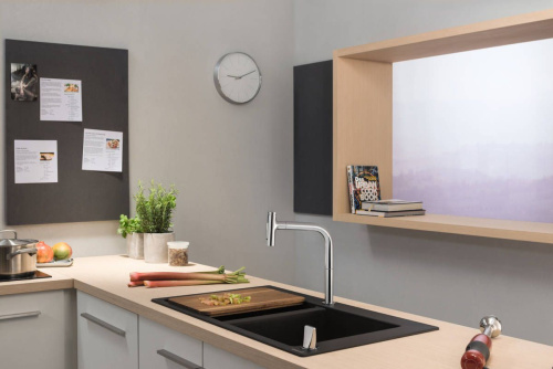 Смеситель Hansgrohe Metris Select 73818000 для кухонной мойки фото 5