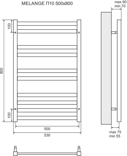 Полотенцесушитель электрический Lemark Melange П10 50x80 фото 3