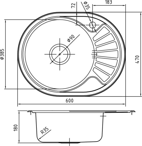 Мойка кухонная IDDIS Suno SUN60SLi77 фото 2