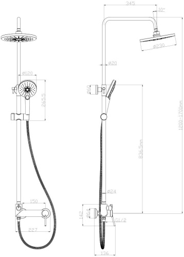 Душевая стойка Lemark Minima LM3860C фото 2