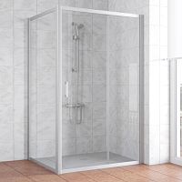 Душевой уголок Vegas Glass ZP+ZPV 110*100 07 01 профиль матовый хром, стекло прозрачное