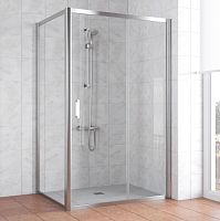 Душевой уголок Vegas Glass ZP+ZPV 120*70 08 01 профиль глянцевый хром, стекло прозрачное