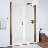 Душевая дверь в нишу Vegas Glass EP-F-2 130 05 01 L профиль бронза, стекло прозрачное