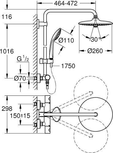Душевая стойка Grohe Euphoria 27296002 фото 5