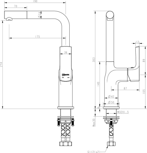 Смеситель Lemark Ursus LM7205BLR для кухонной мойки фото 3