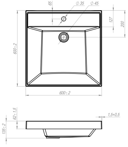 Раковина Andrea Corolina 4680028070405 60 фото 2