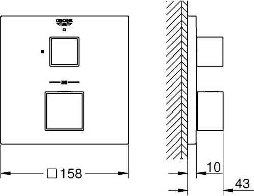 Термостат Grohe Grohtherm Cube 24153AL0 для душа, темный графит фото 4