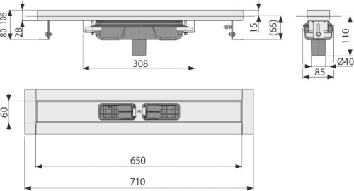 Душевой лоток AlcaPlast APZ1106-650 65 см фото 3