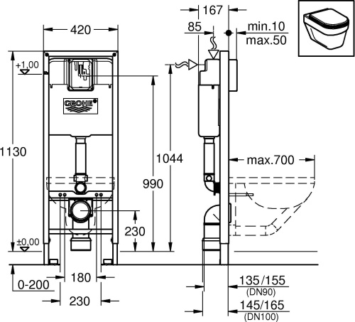 Система инсталляции для унитазов Grohe Rapid SL 38713001 фото 11