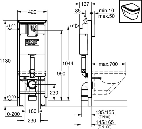 Система инсталляции для унитазов Grohe Rapid SL 38713001 фото 12