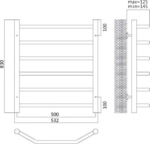 Полотенцесушитель электрический Terminus Виктория П6 50x83 L фото 3