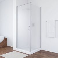 Душевой уголок Vegas Glass EP-Fis 80 07 10 L профиль матовый хром, стекло сатин