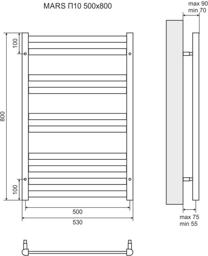 Полотенцесушитель электрический Lemark Mars П10 50x80 фото 4