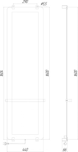 Полотенцесушитель электрический Allen Brau Infinity 160x44 см фото 5