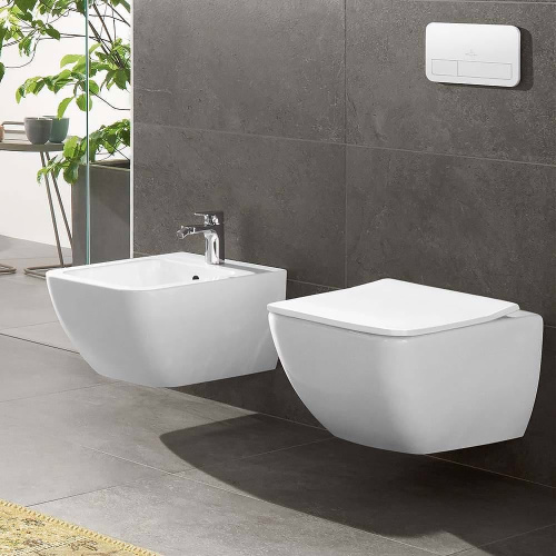 Унитаз подвесной Villeroy & Boch Venticello 4611RSR1 безободковый, Ceramicplus фото 3
