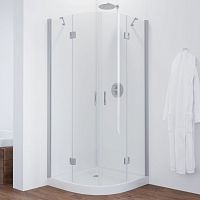 Душевой уголок Vegas Glass AFS 90 07 01 профиль матовый хром, стекло прозрачное