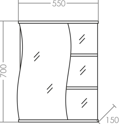 Зеркало-шкаф СанТа Волна 55 L фото 3