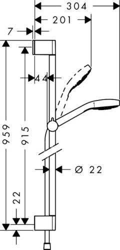 Душевой гарнитур Hansgrohe Croma Select S 1jet 26574400 фото 2
