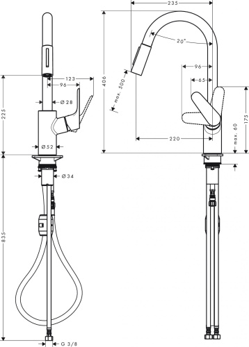 Смеситель Hansgrohe Focus M41 31833800 для кухонной мойки, сталь фото 2