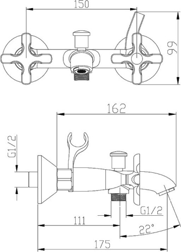 Смеситель Lemark Duetto LM5712C для ванны с душем фото 2