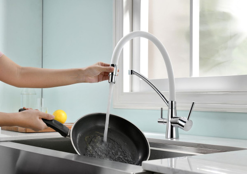 Смеситель Paulmark Siegen Si213111-CRw для кухонной мойки, хром фото 2