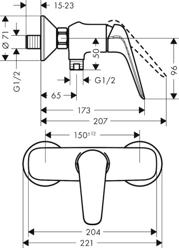 Смеситель Hansgrohe Novus 71060000 для душа фото 3