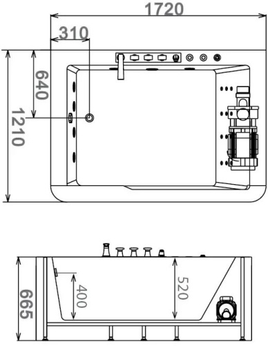 Акриловая ванна Gemy G9226 B 170x120 фото 4