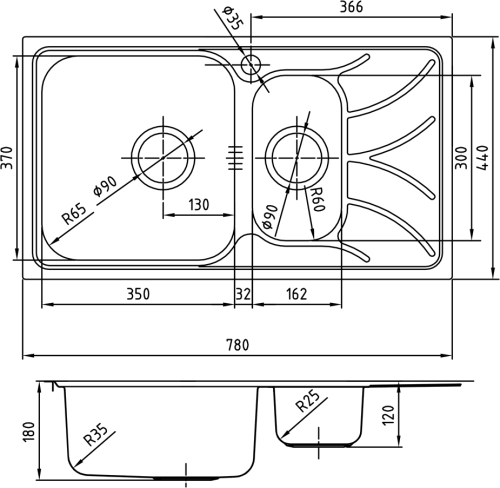 Мойка кухонная IDDIS Arro ARR78SXi77 фото 3