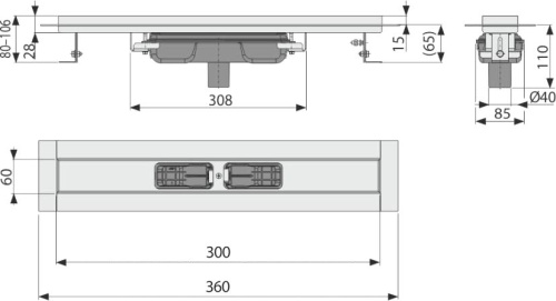 Душевой лоток AlcaPlast APZ1106-300 без решетки фото 2