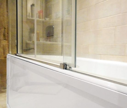 Шторка на ванну GuteWetter Slide Part GV-865 правая 240x70 см стекло бесцветное, профиль хром фото 6