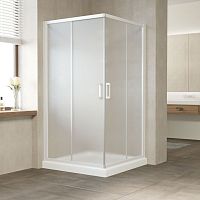 Душевой уголок Vegas Glass ZA 110 01 10 профиль белый, стекло сатин
