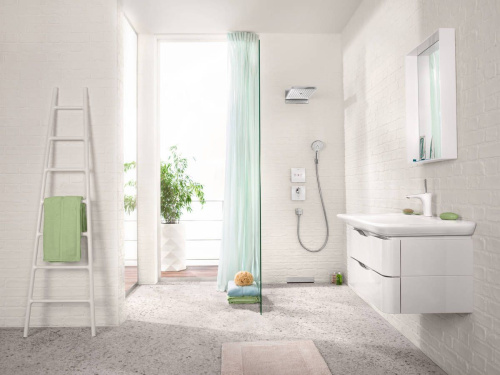 Термостат Hansgrohe ShowerSelect Glass 15735400 для душа, белый - хром фото 4