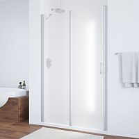 Душевая дверь в нишу Vegas Glass EP-F-1 105 07 10 L профиль матовый хром, стекло сатин