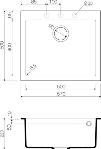 Мойка кухонная Omoikiri Bosen 57-BE ваниль фото 3