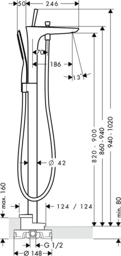 Смеситель Hansgrohe PuraVida 15473400 для ванны с душем фото 12