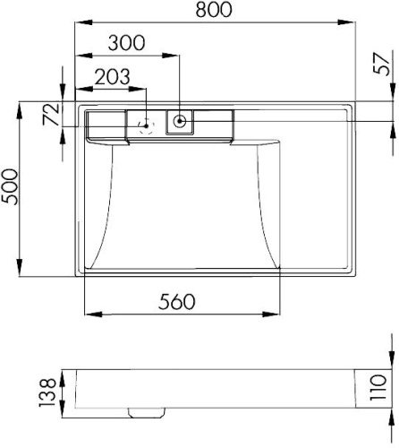 Мебельная раковина AQUATON Рейн 80 L фото 4