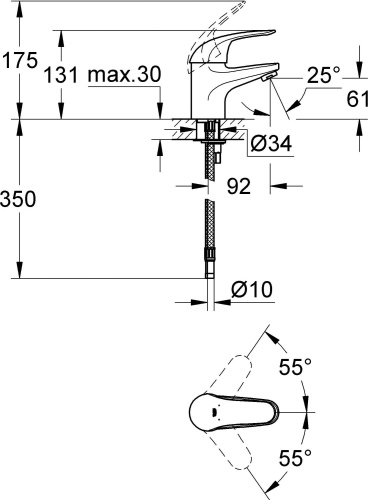 Смеситель Grohe Euroeco 32734000 для раковины фото 4