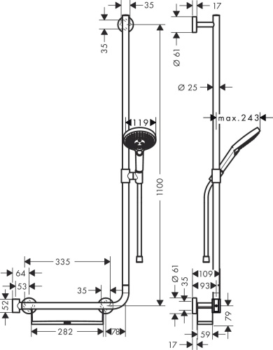 Душевой гарнитур Hansgrohe Raindance Select S 26326000 хром фото 7