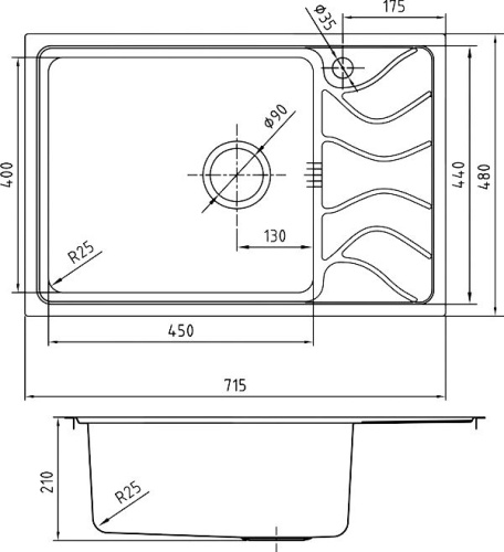 Мойка кухонная IDDIS Reeva REE71SLi77 фото 2