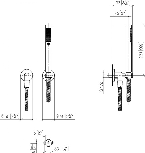 Душевой гарнитур Dorn Bracht Tara 27802892-28 сатинированная латунь фото 3