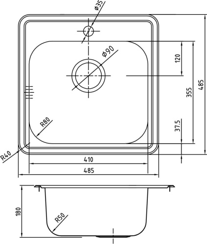 Мойка кухонная IDDIS Strit STR48S0i77 фото 2