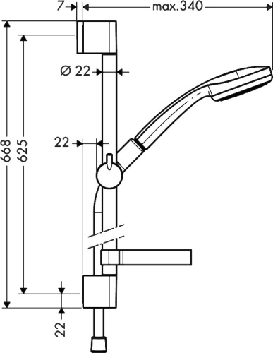 Душевой гарнитур Hansgrohe Croma 100 1jet 27717000 Unica'C фото 10