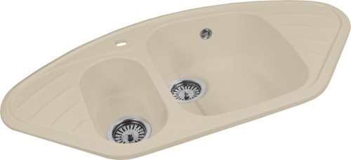 Мойка кухонная AquaGranitEx M-14 бежевая фото 4