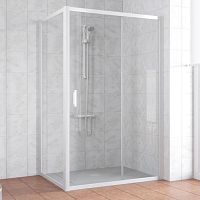 Душевой уголок Vegas Glass ZP+ZPV 140*70 01 01 профиль белый, стекло прозрачное