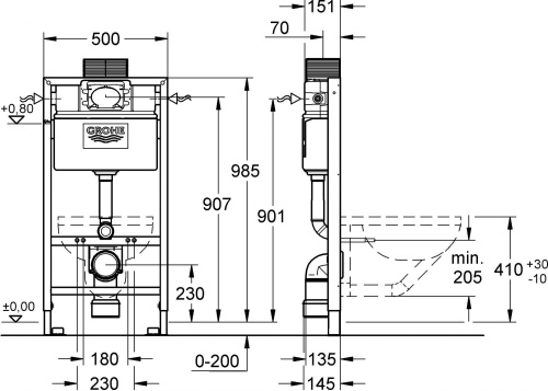 Система инсталляции для унитазов Grohe Rapid SL 38525001 фото 3