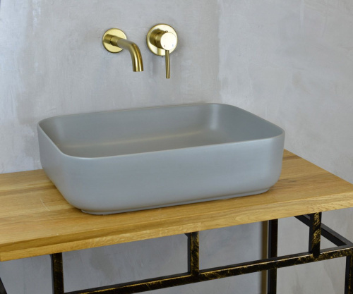Раковина Bronze de Luxe Scandi 6127-GM серая матовая фото 4