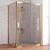 Душевой уголок Vegas Glass ZP+ZPV 140*100 09 05 профиль золото, стекло бронза