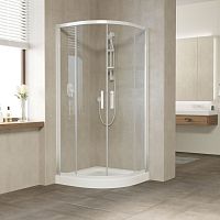Душевой уголок Vegas Glass ZS 100 01 01 профиль белый, стекло прозрачноe