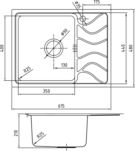 Мойка кухонная IDDIS Reeva REE61SLi77 фото 2
